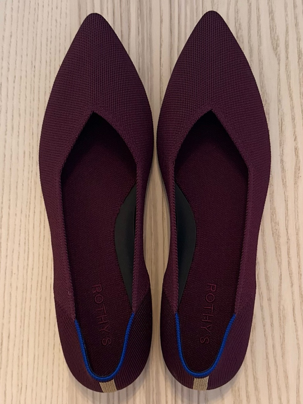 Rothy’s The Point Flats Boysenberry Purple Knit Washable Women’s 10.5 - Picture 3 of 9